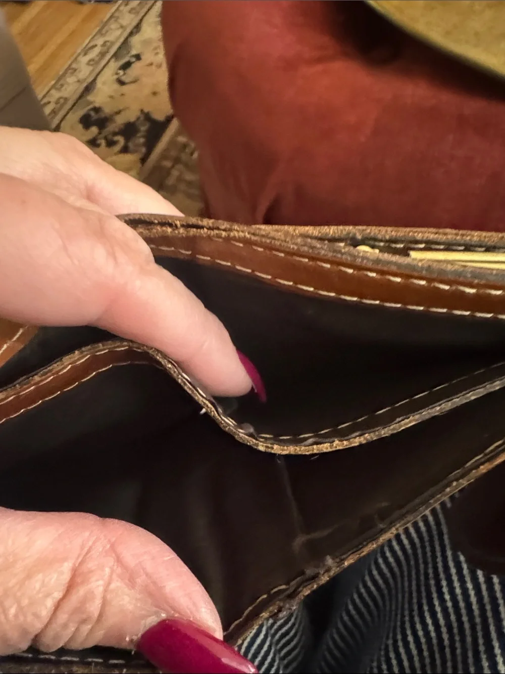 Patricia Nash Leather Reiti Bifold Wallet With Kiss Lock Frame Pocket